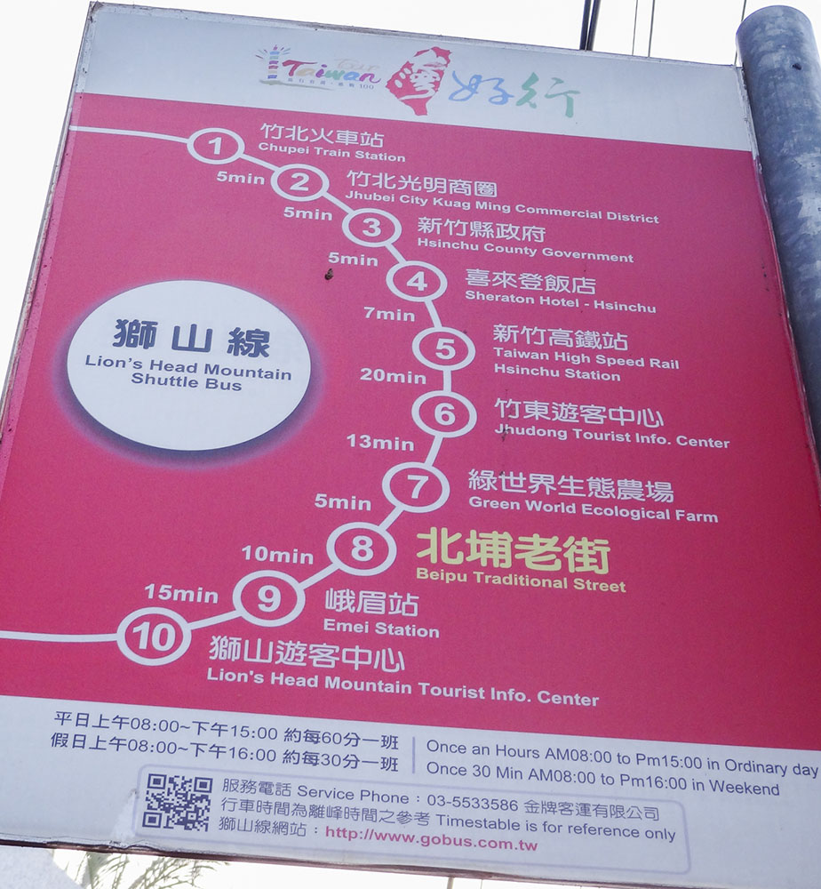 台灣好行の経路看板
